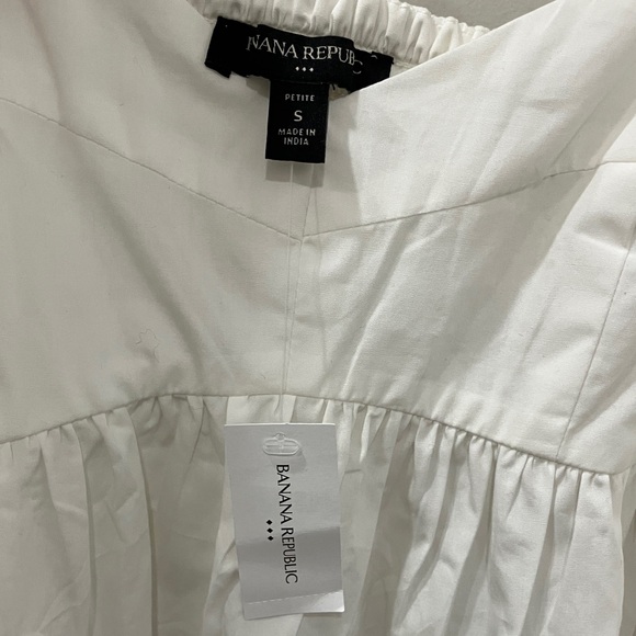 Banana Republic PS White Blouse with Puff Sleeves cottagecore - Picture 2 of 3